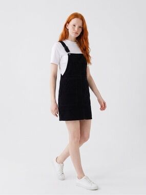 & Other Stories Black Corduroy Pinafore Dress